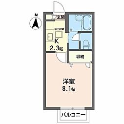 フローラル・ヴィラ 1Kの間取図画像