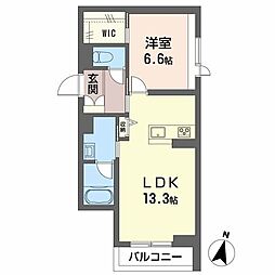 シャーメゾン定禅寺 1LDKの間取図画像