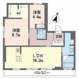シャーメゾン定禅寺 2LDKの間取図画像