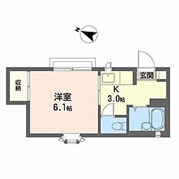 コートヴィレッジ原町 1Kの間取図画像
