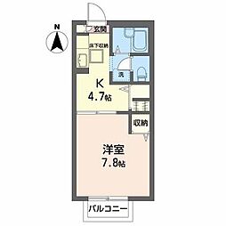 マンハイム3 1Kの間取図画像