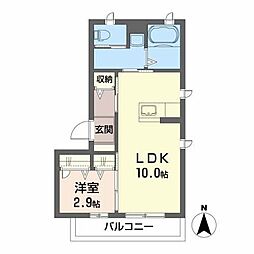 シャルール 1LDKの間取図画像