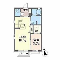 KUBOHOUSE 1LDKの間取図画像