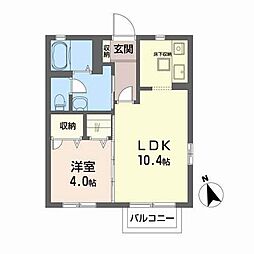 Ａｌｉｖｉｏ　五輪 1階1LDKの間取り