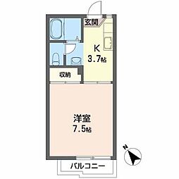 ＳＫハイツ 2階1Kの間取り