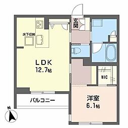 WAKURASDOBA 1LDKの間取図画像