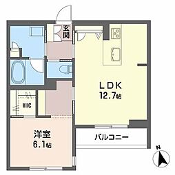 WAKURASDOBA 1LDKの間取図画像