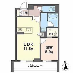 シンシア 1LDKの間取図画像