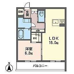 メゾンマスト幸町 1LDKの間取図画像