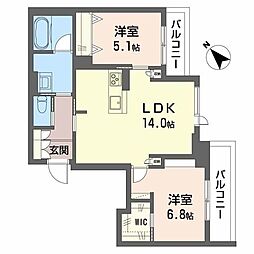 オルサ 2LDKの間取図画像
