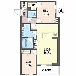 カノープス 2LDKの間取図画像