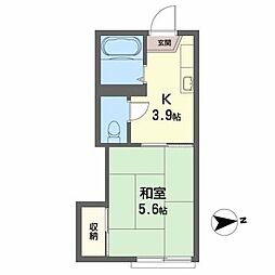 パルハイツ 1Kの間取図画像