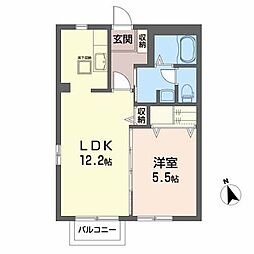 メゾン　フォルテシモ 1階1LDKの間取り