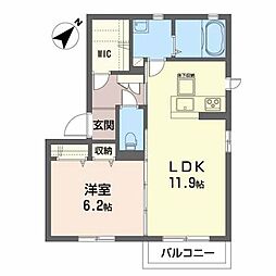 アミコート 1LDKの間取図画像
