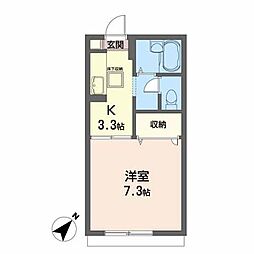 エスポワール・Ｄ 1階1Kの間取り