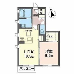 プライベートガーデン蛇田 1LDKの間取図画像