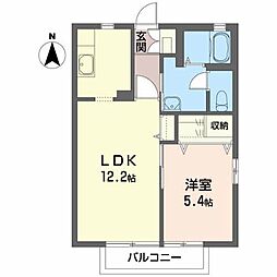 メゾン花巧房D 1LDKの間取図画像