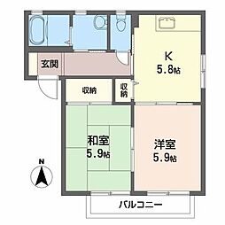 クロスロード2 2Kの間取図画像