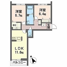 RM3C 2LDKの間取図画像