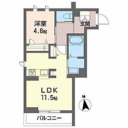 グランメゾンアムール錦町 1LDKの間取図画像