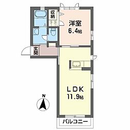 シャーメゾンドマーニ 1LDKの間取図画像