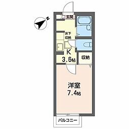 フォーブル高砂 1Kの間取図画像