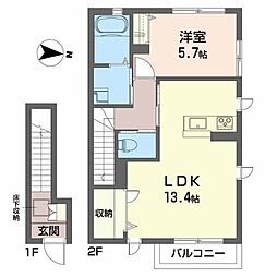 メゾンアベール 1LDKの間取図画像