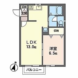 シャーメゾン福室 1LDKの間取図画像