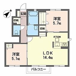 forestone 2LDKの間取図画像