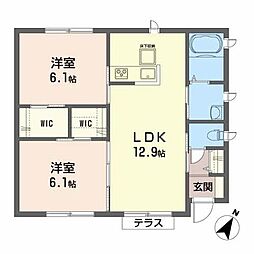 アベニュー　Ｖｉｌｌａ 1階2LDKの間取り