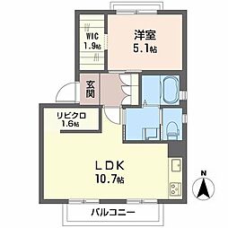 ウエストガーデン1 2Kの間取図画像