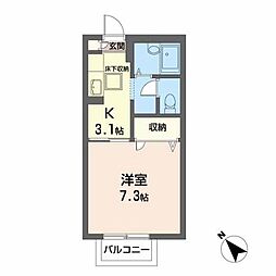 コーポT・H一番館 1Kの間取図画像