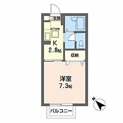 コーポT・H二番館 1Kの間取図画像