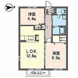 フレグランスJUN 2LDKの間取図画像
