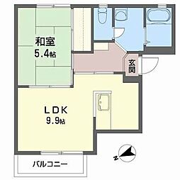 グリーンヒル扇田 1LDKの間取図画像