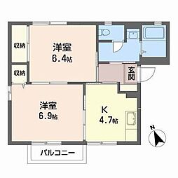 カーサ・フレックス 2Kの間取図画像
