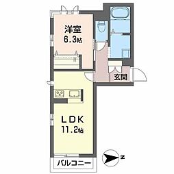 ジオベレオM 1LDKの間取図画像