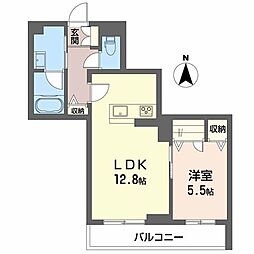 Serdina万世町 1LDKの間取図画像