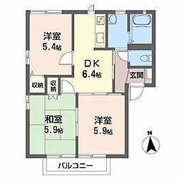アネックスA 3DKの間取図画像