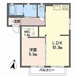 グリーンガーデンB 1LDKの間取図画像
