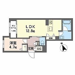 ネオ プレミアス 1LDKの間取図画像
