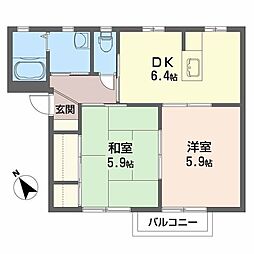 ファミールMKD 2DKの間取図画像