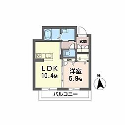 シュエットメゾン弐番館 1LDKの間取図画像