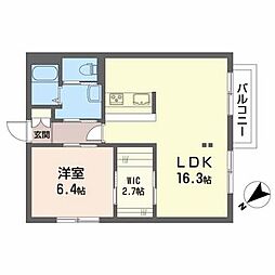 エステート大内 1LDKの間取図画像