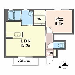 ローランSUN 1LDKの間取図画像
