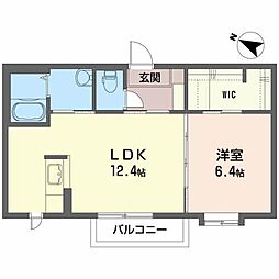 カーサ・ブランカ 1LDKの間取図画像