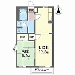 はぴねすB 1LDKの間取図画像