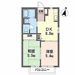 サンフラッツKT 2DKの間取図画像