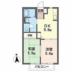 ファミールC 2DKの間取図画像