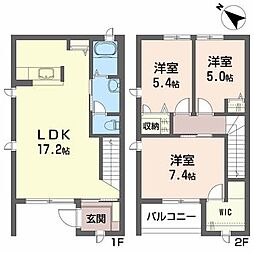 ソレアード・シェソワB 3LDKの間取図画像